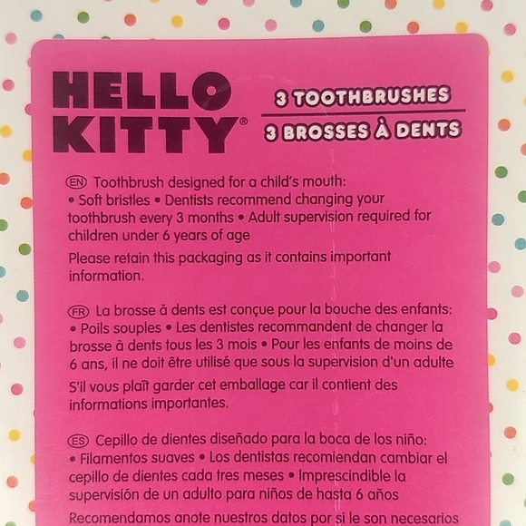 SANRIO Hello Kitty Set of 3 Child's Soft Toothbrushes by Firefly, Factor… - Picture 10 of 14